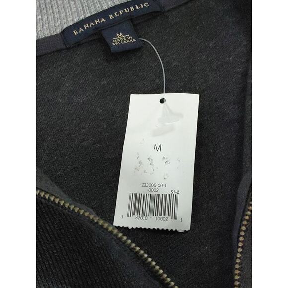 Banana Republic Sweater Mens Medium Heather Gray 1/4 Zip Casual Commute - Picture 8 of 13